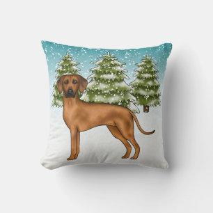 Almofada Cão Ridgeback Rodesiano Leão Floresta de Inverno N