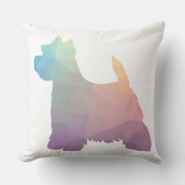 Almofada Cão Silhueta de Padrão Geométrico Colorido