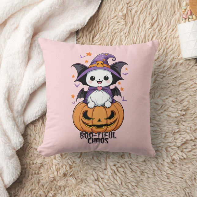 Almofada Caos Bonitos | Morcegos, Chapéus e Abóboras (Cobertor)