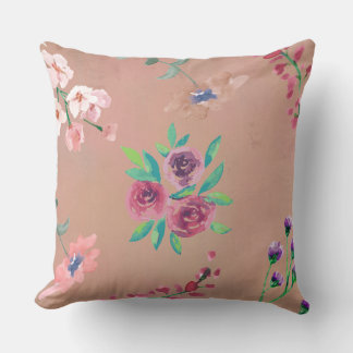 Almofada Capa de Travesseiro Floral em Aquarela Etérea