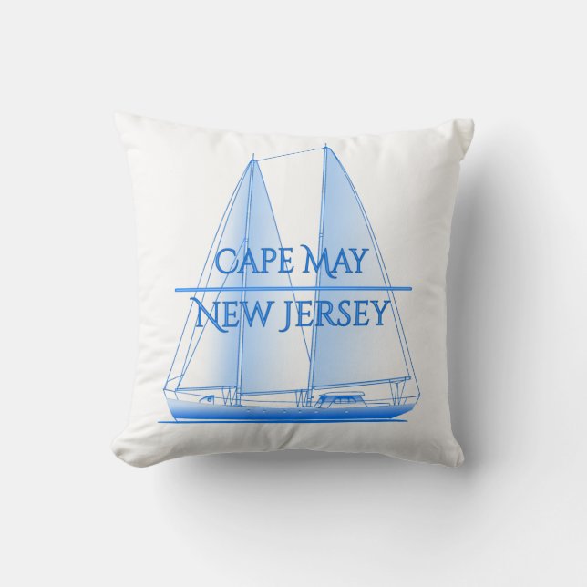 Almofada Cape May Coastal Nautical Sailing Sailor (Frente)