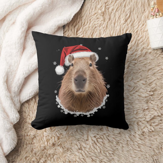 Almofada Capivara Natal Engraçado  (Cobertor)