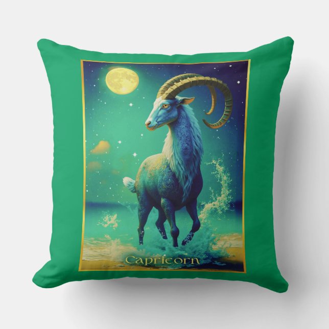 Almofada Capricorn the Sea Goat Zodiac Sign (Frente)