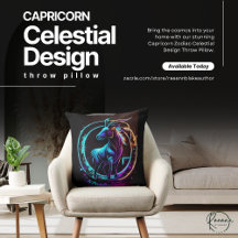 Capricórnio Zodiac Celestial Travesseiro decorativ