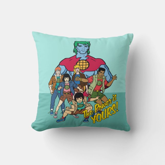 Almofada Captain Planet Group Graphic - The Power Is Yours! (Frente)
