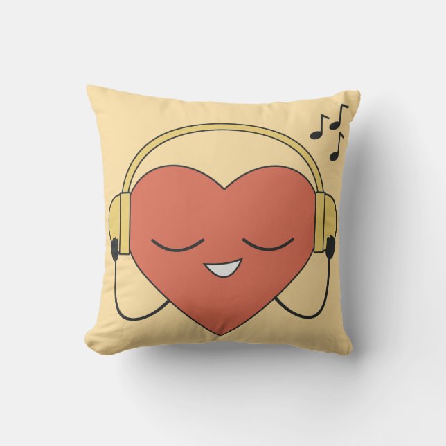Almofada Captivando a ilustração de músicas cardíacas de ca (Frente)
