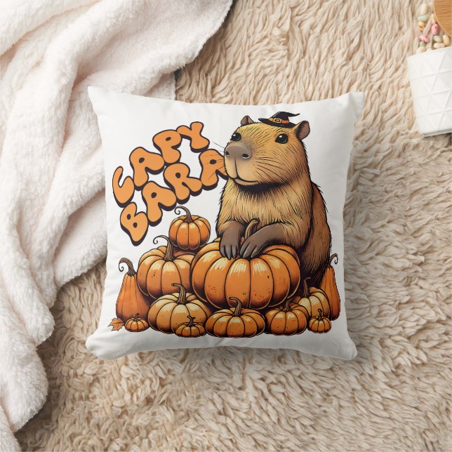 Almofada Capybara Pumpkins Halloween (Cobertor)