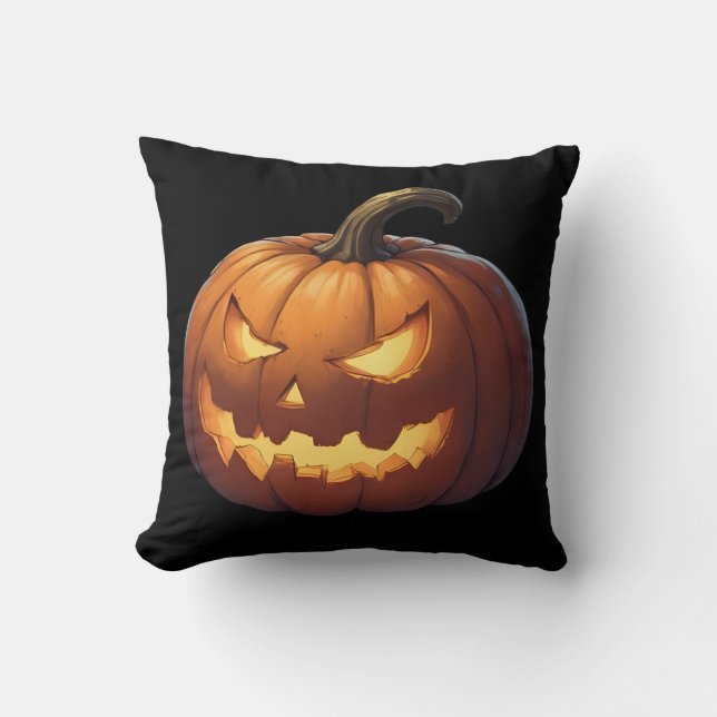 Almofada Cara de Abóbora Assustadora (Frente)