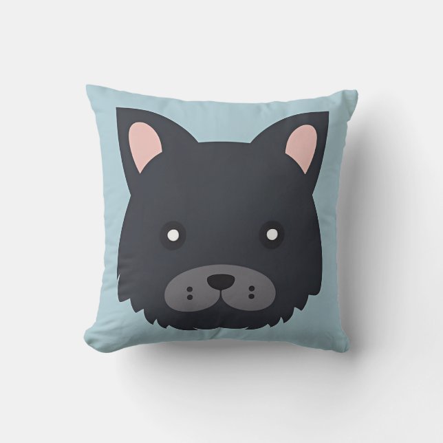 Almofada Cara de cachorro de desenho animado fofa (Frente)