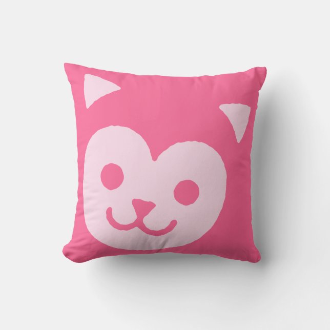 Almofada Cara de Gatinho Fofo Kawaii Doce (Frente)