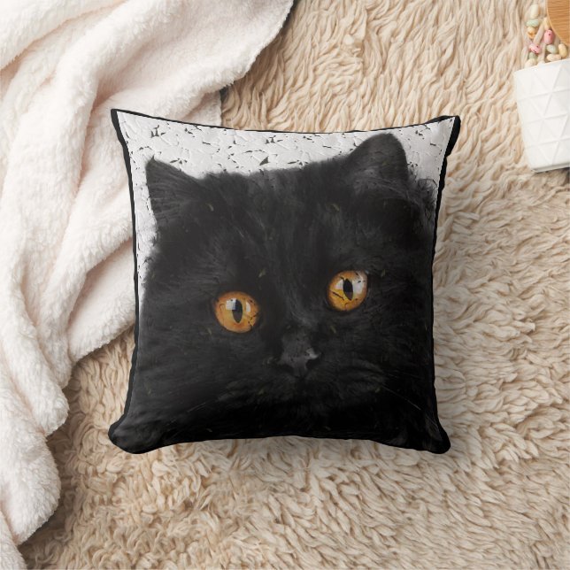 Almofada Cara de Gato Persa Preto (Cobertor)