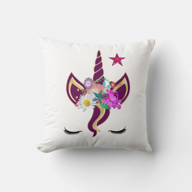 Almofada Cara de Unicórnio Personalizada com Pony (Frente)