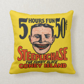 Almofada Cara engraçada de Coney Island do vintage