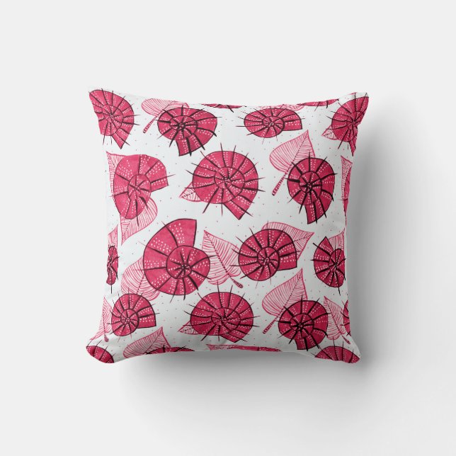 Almofada Caracóis Rosa Patterna Zoologia Girly (Frente)