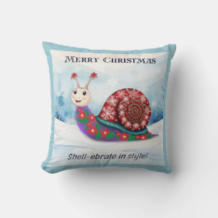 Almofada Caracol Puni Natal Divertido Personalizado