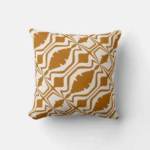 Almofada Caramel Tan on Beige Abstrato Sound Wave Design