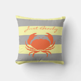 Almofada Caranguejo cozido e faixa amarela da praia