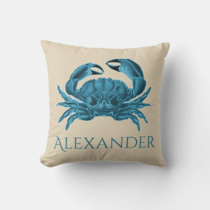 Almofada Caranguejo Personalizado em Azul e Tom