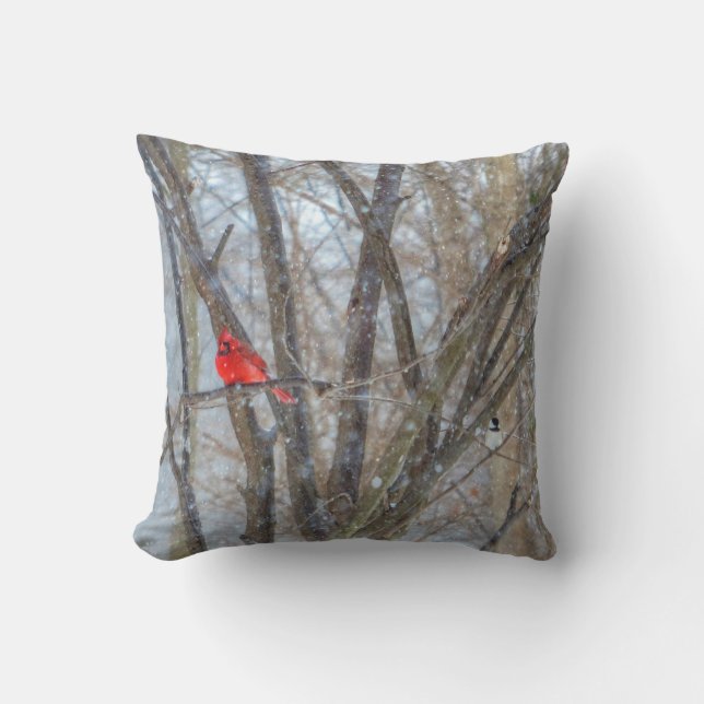 Almofada Cardinal e Chickadee (Frente)