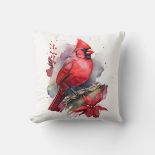 Almofada Cardinal Red Watercolor