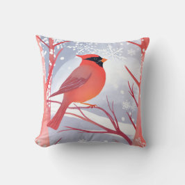 Almofada Cardinal Vermelho | Bela Pintura em Aquarela