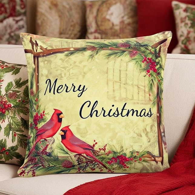 Almofada Cardinals Natal Vintage (Criador carregado)