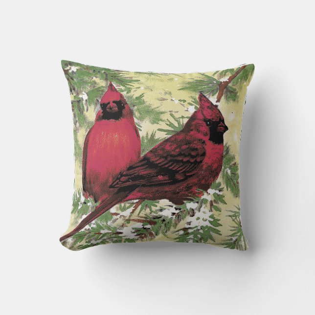Almofada Cardinhos, Natal Vermelho e Verde (Frente)