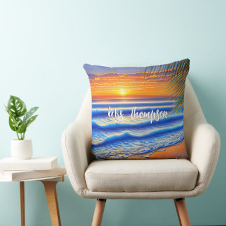 Almofada Caribe Sunset com Nome Personalizado