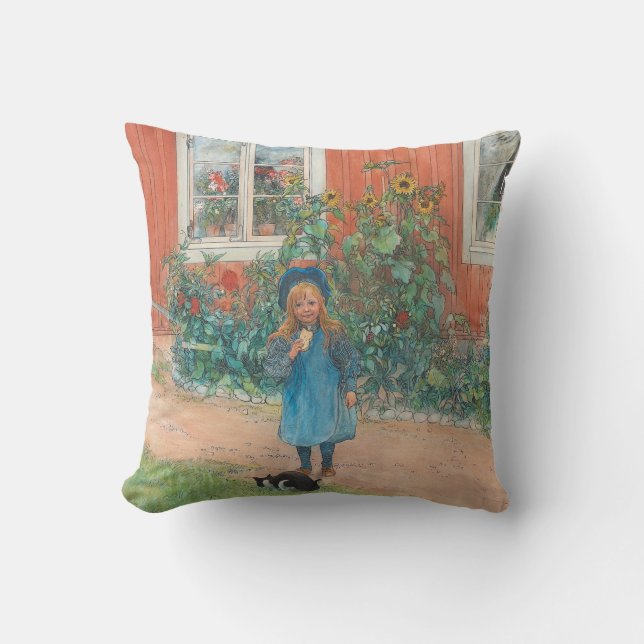 Almofada Carl Larsson - Brita Com Um Gato (Frente)