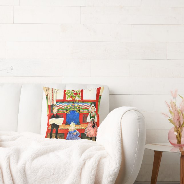 Almofada Carl Larsson - Papa, mamã, criança, arte (Sofá)