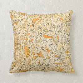 Almofada Carlos Abstrato Dourado Negro e Amarelo Dee Flouto