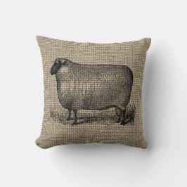 Almofada Carneiros do vintage na serapilheira