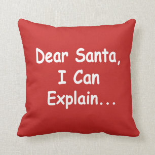 Almofada Caro papai noel eu posso explicar o Xmas engraçad