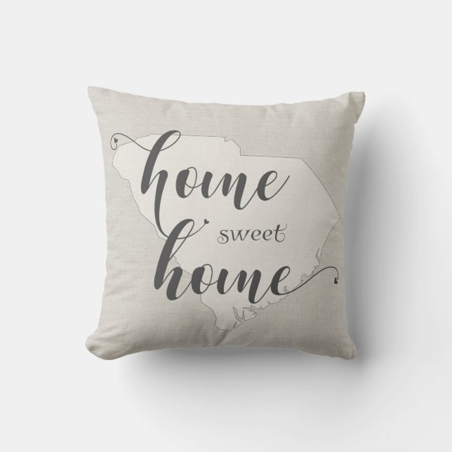 Almofada Carolina do Sul - Home Sweet Home Burlap-look (Frente)