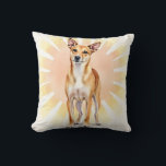 Almofada Carolina Dog Watercolor Sunburst Art<br><div class="desc">A warm Carolina Dog portrait in a soft watercolor style with a subtle sunburst background. This design captures simplicity, alertness, and natural beauty—perfect for dog lovers and rustic decor.</div>