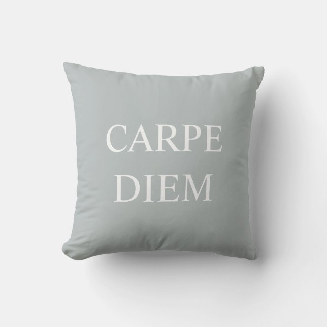 Almofada Carpe Diem Latino Cotação Cushion - Cinza (Frente)