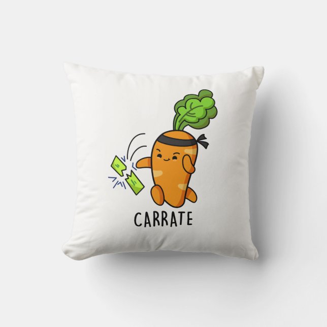 Almofada Carrate Funny Carrot Karate Pun (Frente)