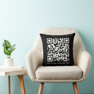 Almofada Carregamento de Código QR Black Minimalist Simpl