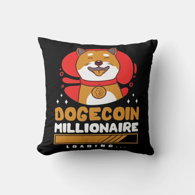 Almofada Carregamento do Crypto DogeCoin Millionaire (Frente)