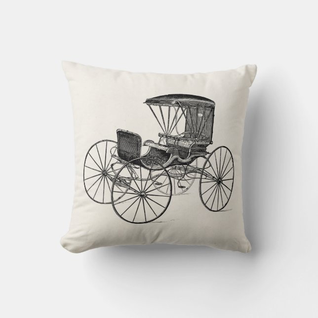 Almofada Carrinho antigo puxado a cavalo da carruagem dos (Frente)