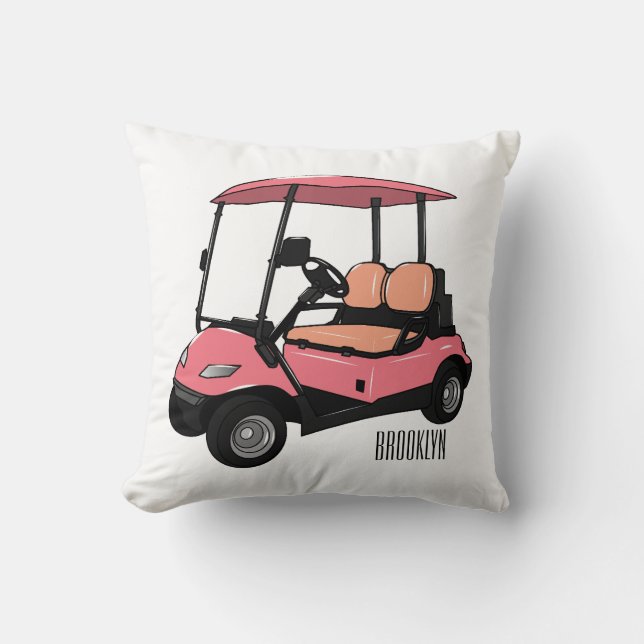 Almofada Carrinho de golfe / desenho animado de buggy de go (Frente)