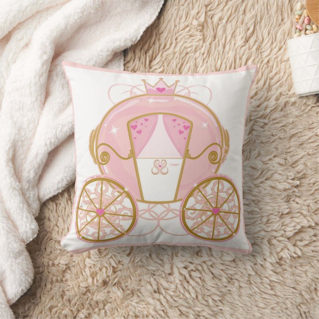 Almofada Carrinho Real da Princesa Rosa & Dourado Personali (Cobertor)