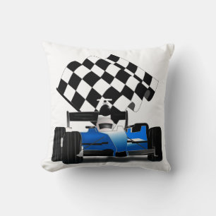 Almofada Carro de Corrida Azul com Sinalizador Verificado