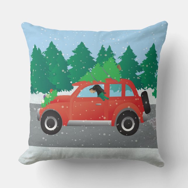 Almofada Carro de Natal para Condução de Conões Pretos e Br (Frente)