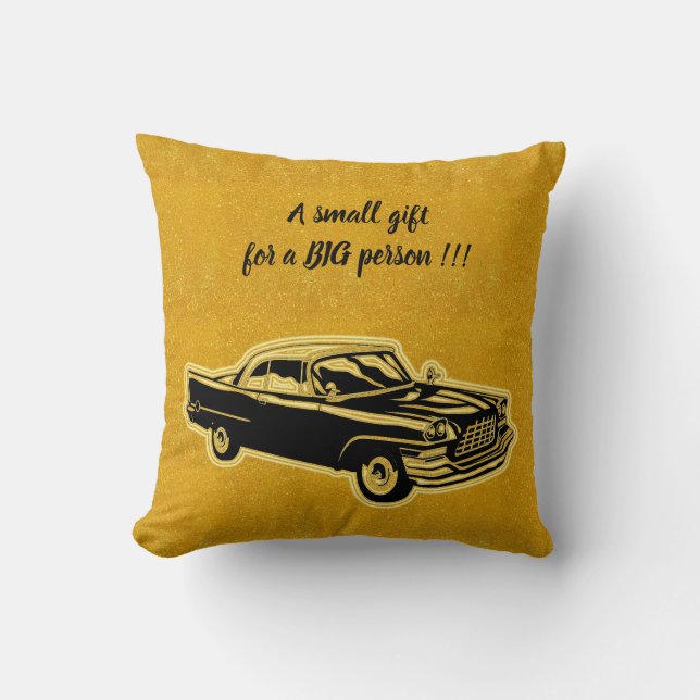 Almofada Carro Dourado Moderno e Elegante de Luxo (Frente)