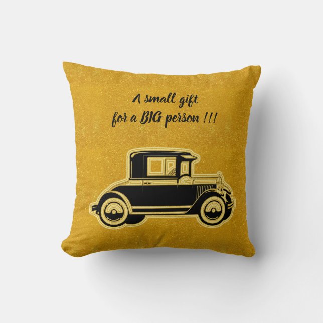 Almofada Carro Dourado Moderno e Elegante de Luxo (Frente)