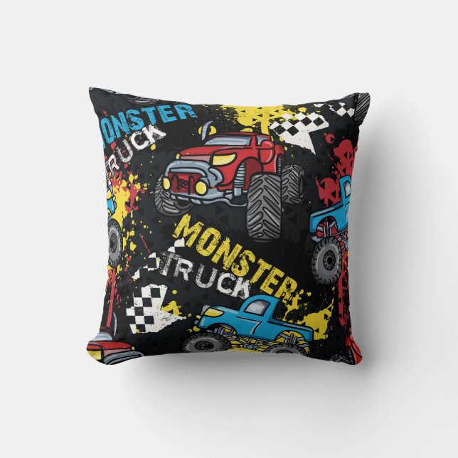 Almofada Carro monstro: padrão infantil Abstrato (Frente)