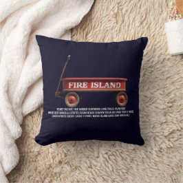 Almofada Carroça vermelha retrô da ilha de Fire Island prai