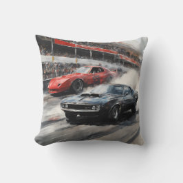 Almofada Carros de músculo vermelho e preto