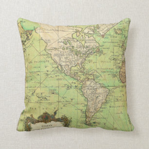 Almofada Carta 1778 de Bellin ou mapa náutico do mundo